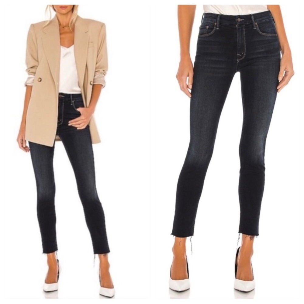 MOTHER The Looker Ankle Fray Denim Jeans Coffee Tea or‎ Me Wash Size 25